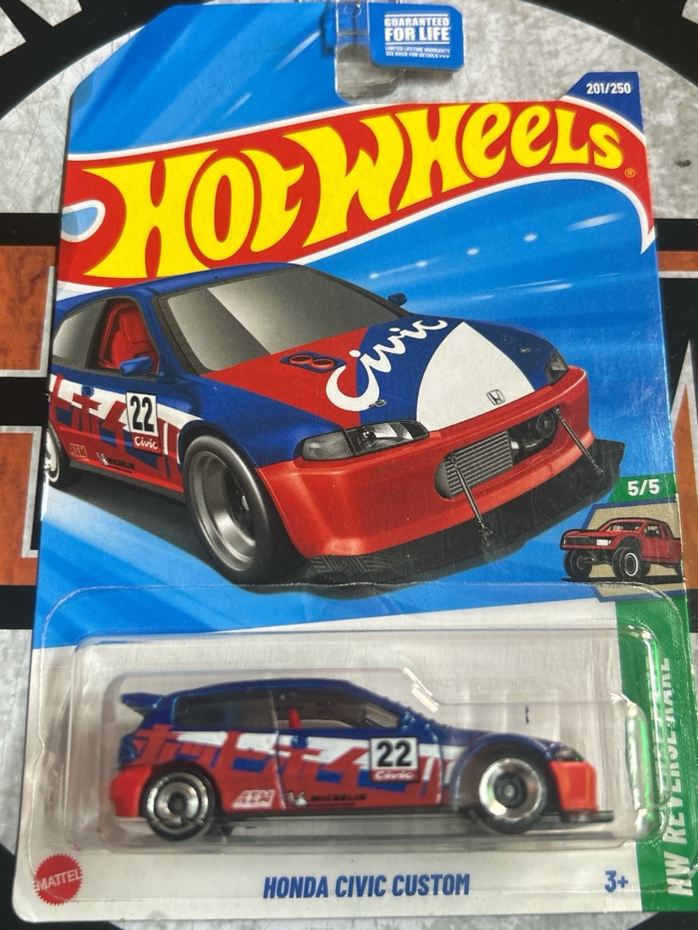 Hot Wheels Honda Civic Custom Toy Car - Blue & Red